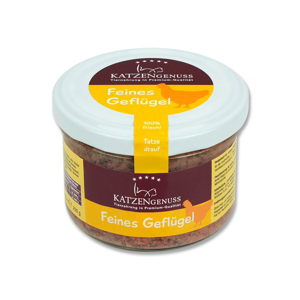 Katzengenuss Gourmet-Menü Geflügel 200g.-Glas