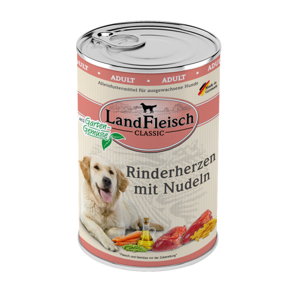 Dr. Alder Landfleisch pur Rinderherz & Nudeln 400g.