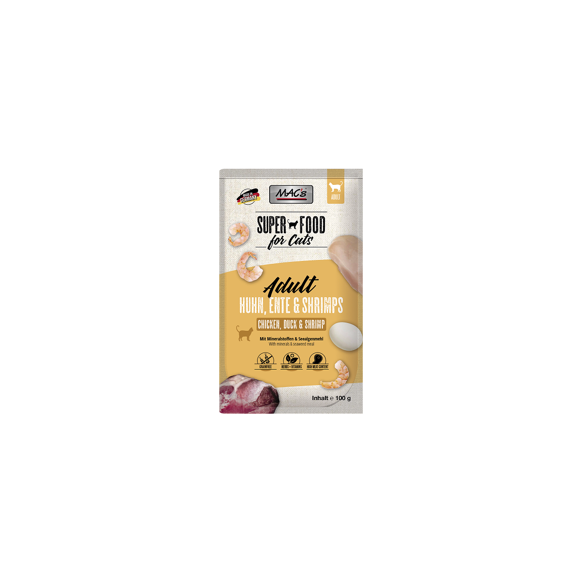 Macs Cat Huhn, Ente & Shrimps 100g.