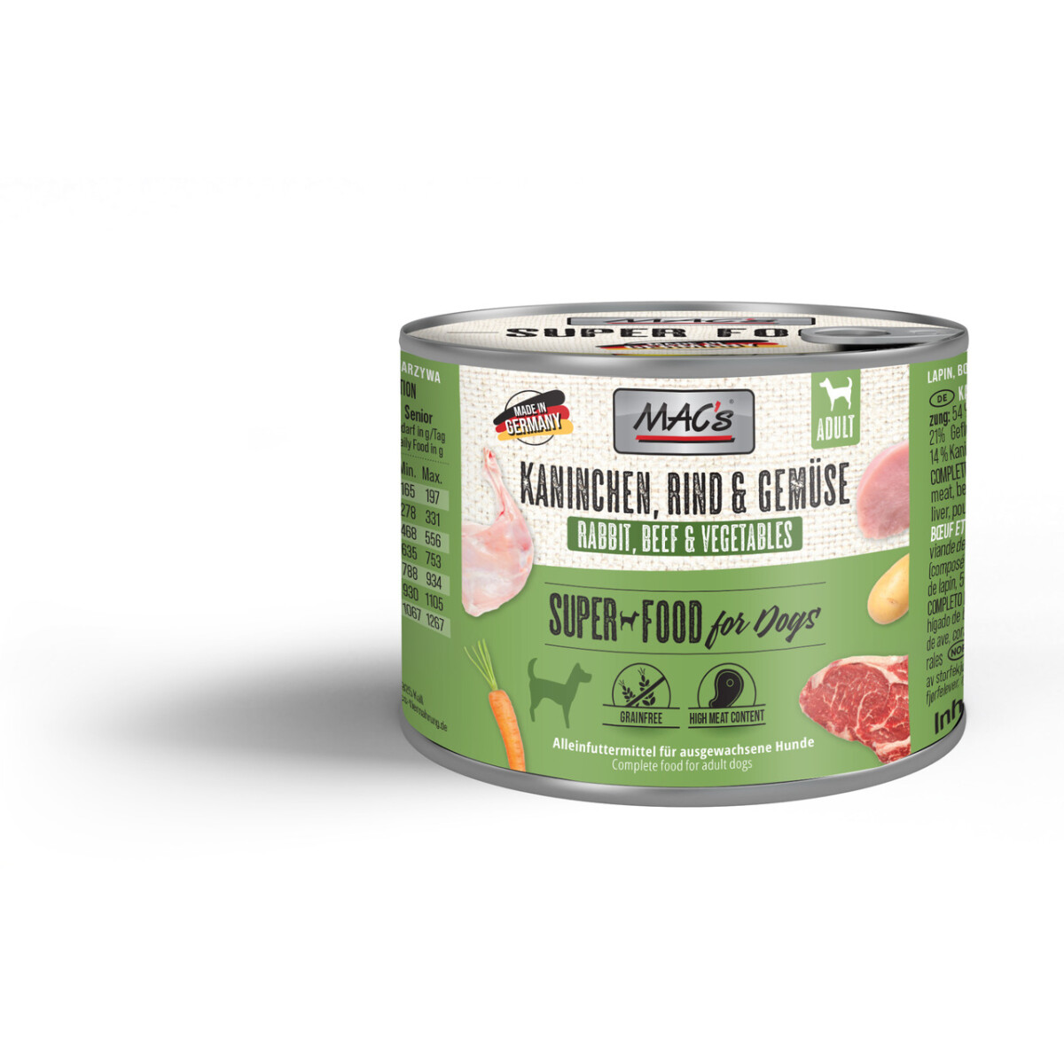 Macs Dog Kaninchen, Rind & Gemüse 200g.