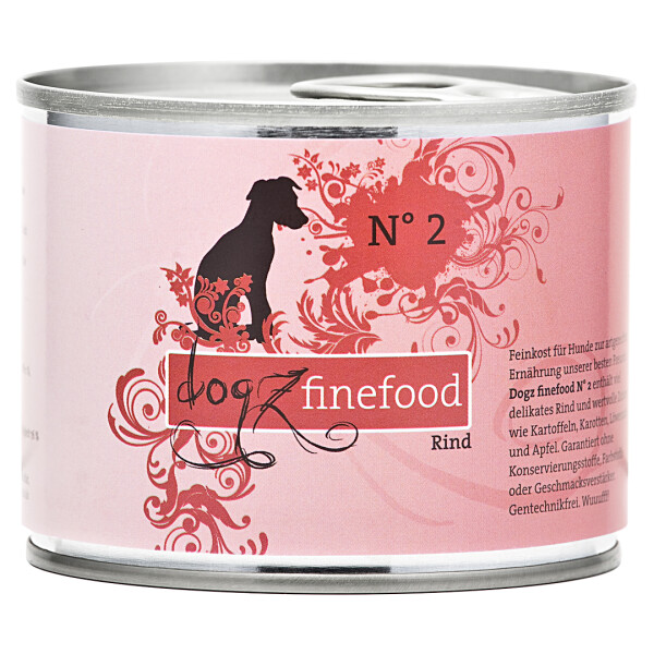 Dogz Finefood Nr. 2 Rind 200g.  MHD: 03/2025