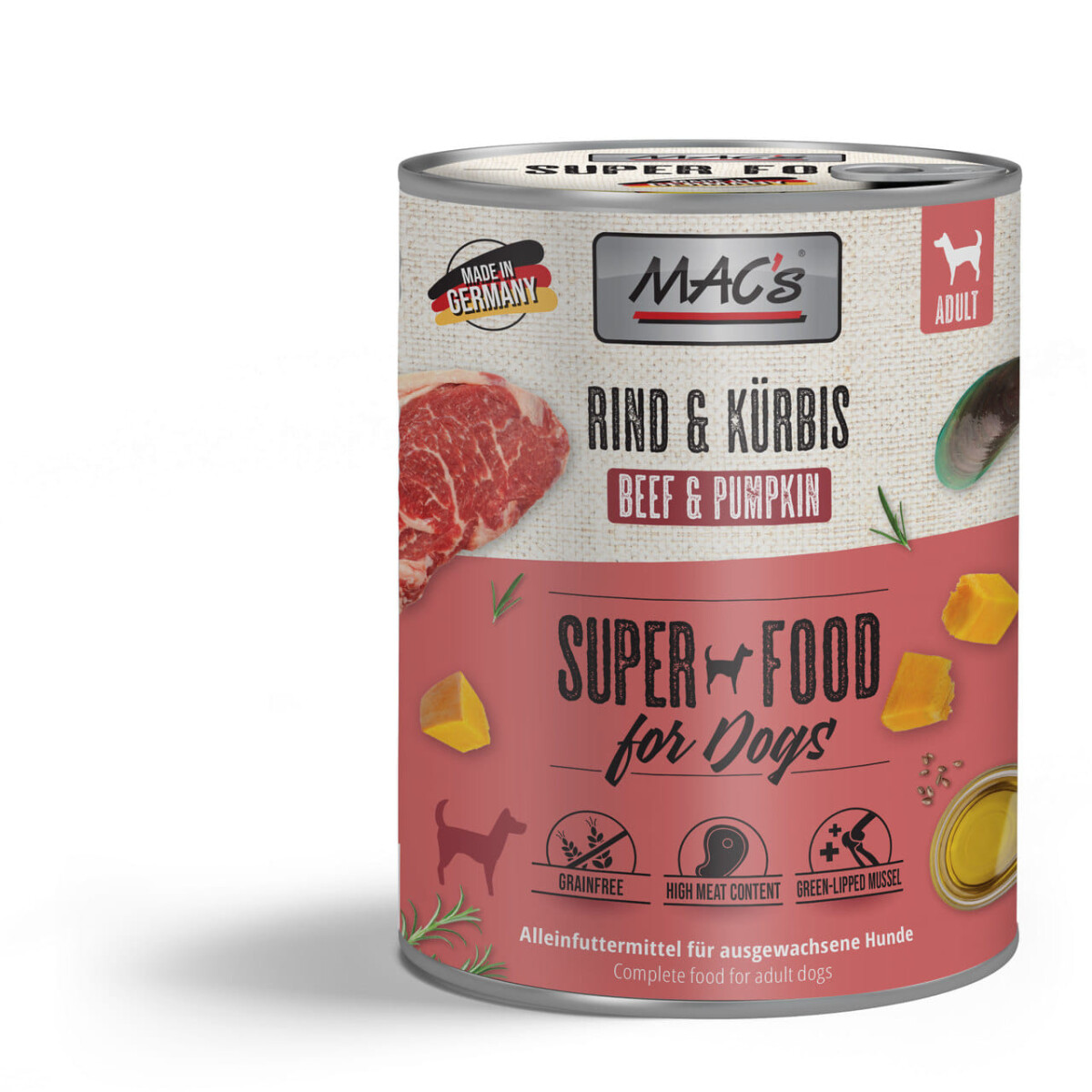 Macs Dog Rind & Kürbis 800g.