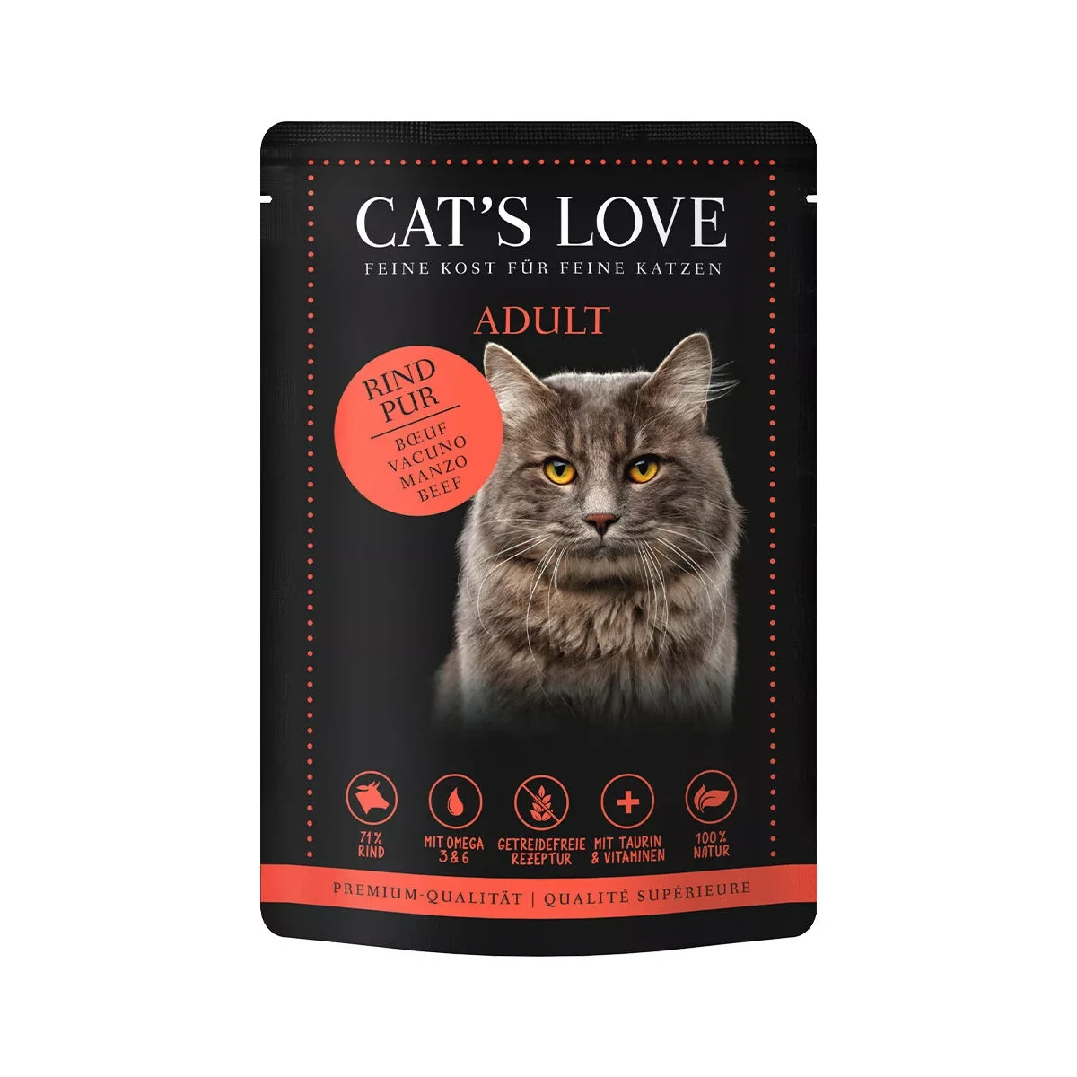 Cat´s Love Rind pur 85g.-Beutel