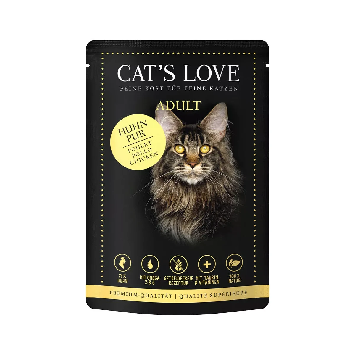 Cat´s Love Huhn pur 85g.-Beutel