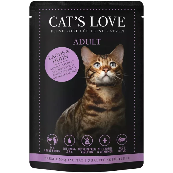 Cat´s Love Lachs & Huhn 85g.-Beutel