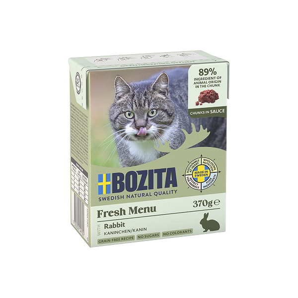 Bozita Häppchen in Soße mit Kaninchen 370g.