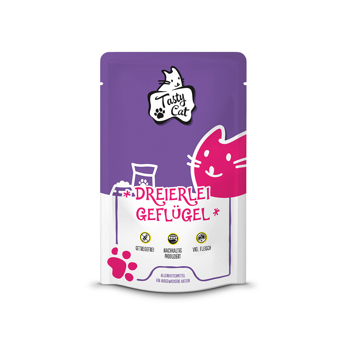 TastyCat Dreierlei Geflügel 125g. 10+2 GRATIS