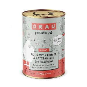 Grau Adult Huhn mit Karotte &amp; Katzenminze 400g.