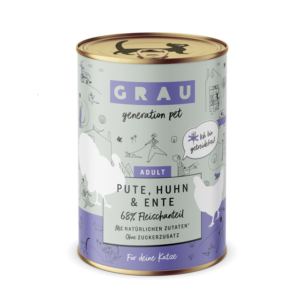 Grau Adult Pute, Huhn & Ente 400g.