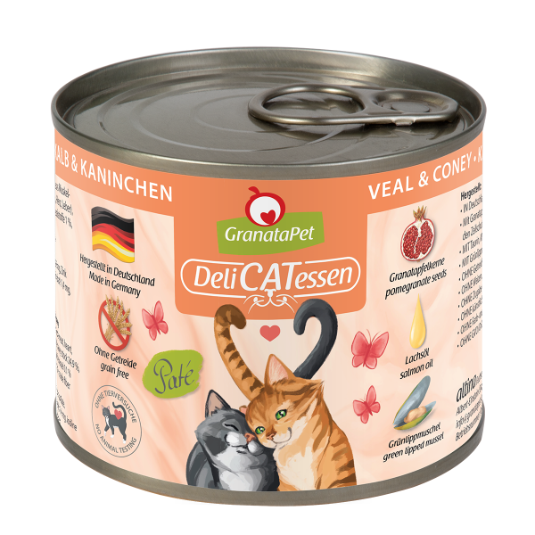 GranataPet Cat Kalb & Kaninchen 200g. 5 + 1 GRATIS