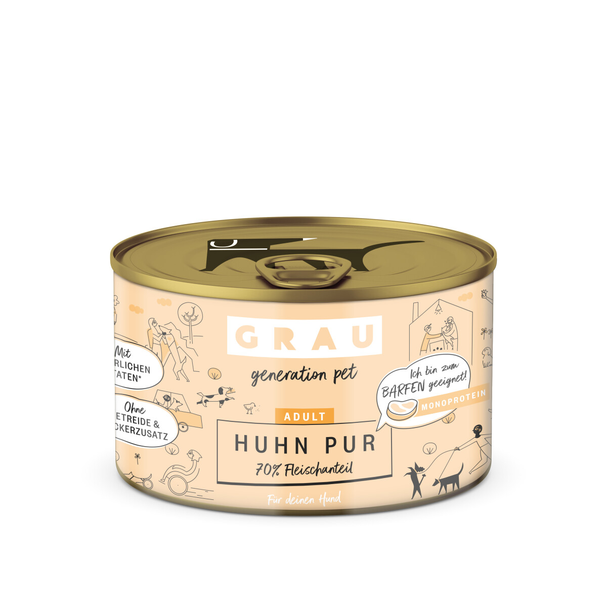 Grau Dog Huhn pur 200g.