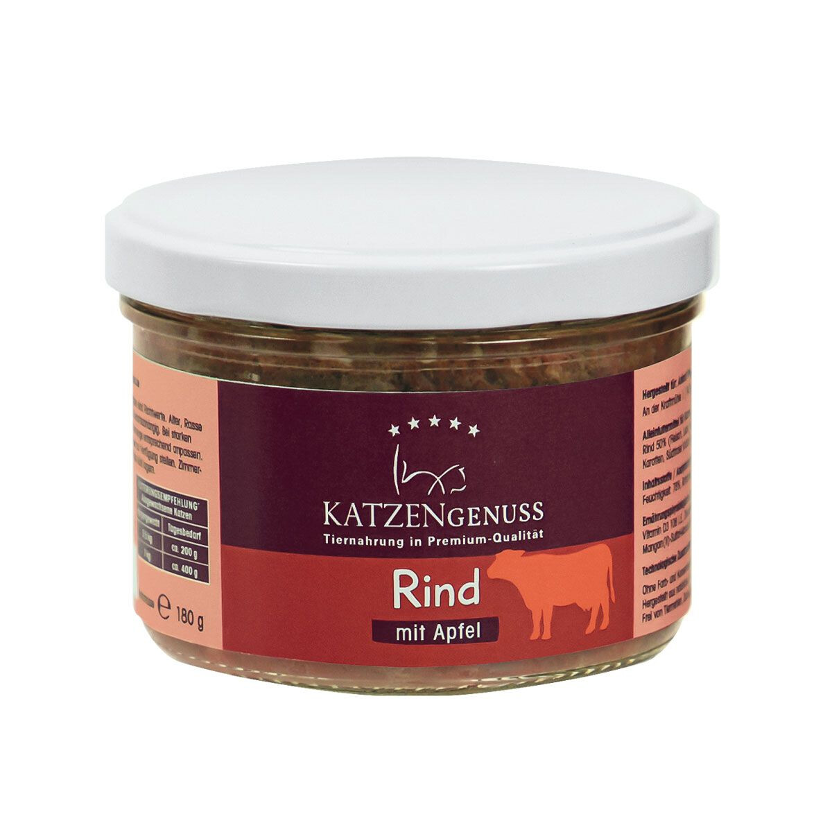 Katzengenuss Gourmet-Menü Rind mit Äpfel...