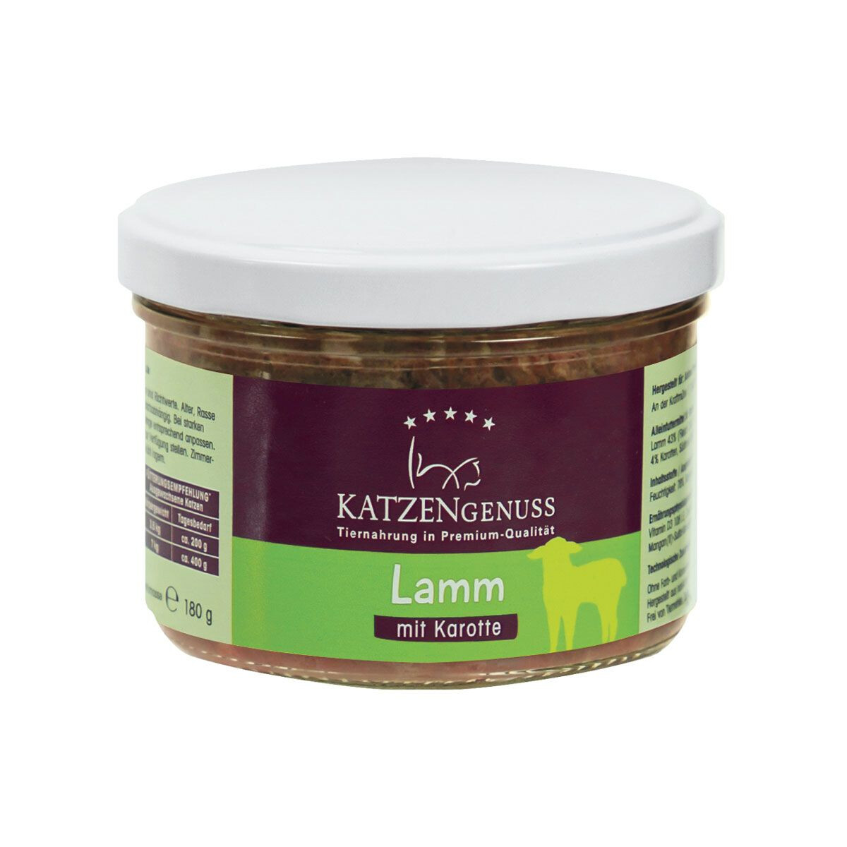 Katzengenuss Gourmet-Menü Lamm mit Karotte 180g.-Glas