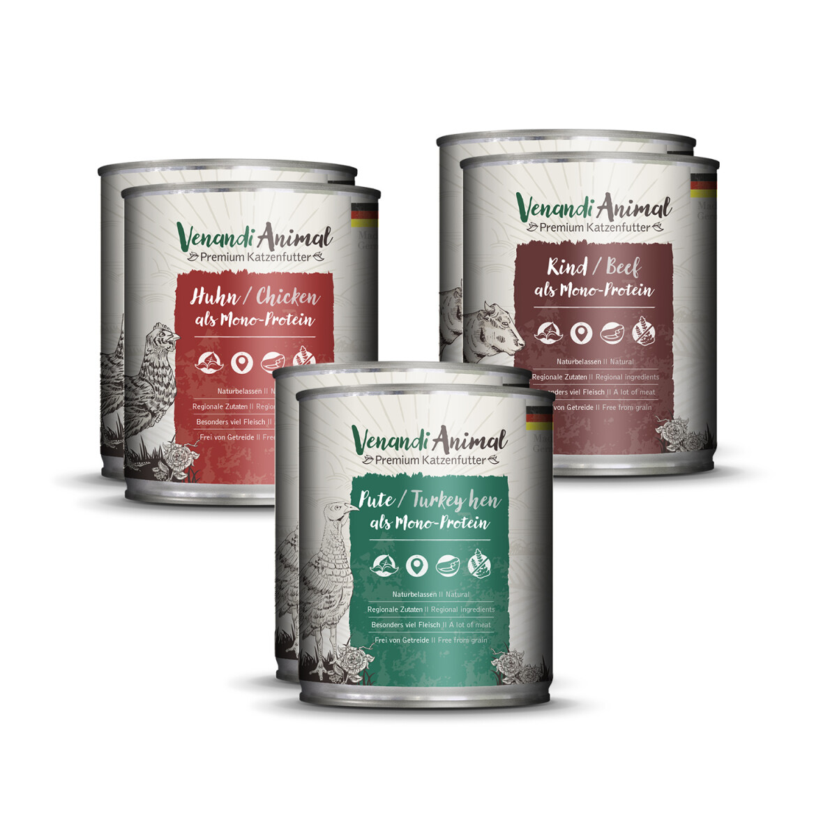 Venandi Animal Probierpaket 1 - 6 x 800g.