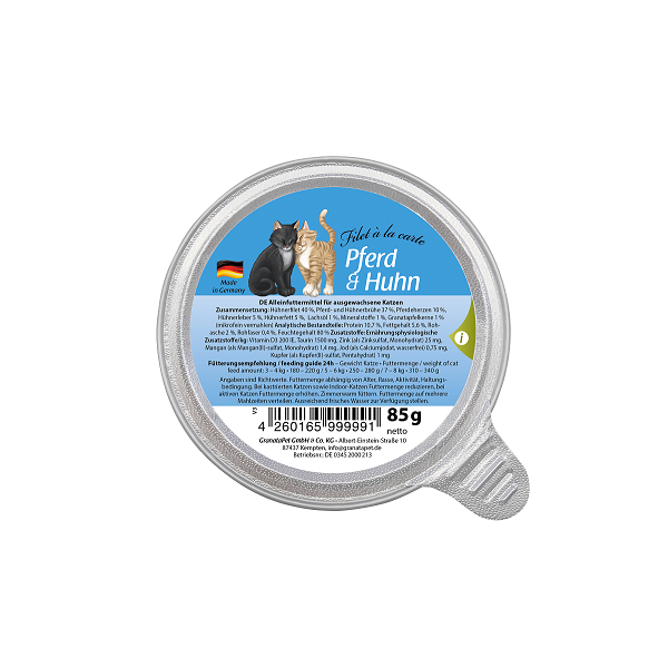 GranataPet Filet á la carte Pferd & Huhn 85g.-Cup