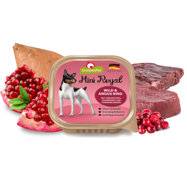 GranataPet Dog Mini Royal Wild & Angus Rind 150g.