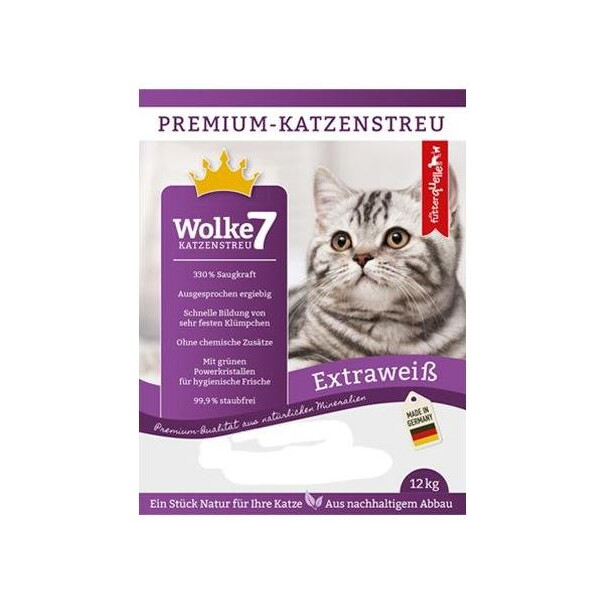 Katzenstreu Wolke 7 Extraweiß - 12kg.