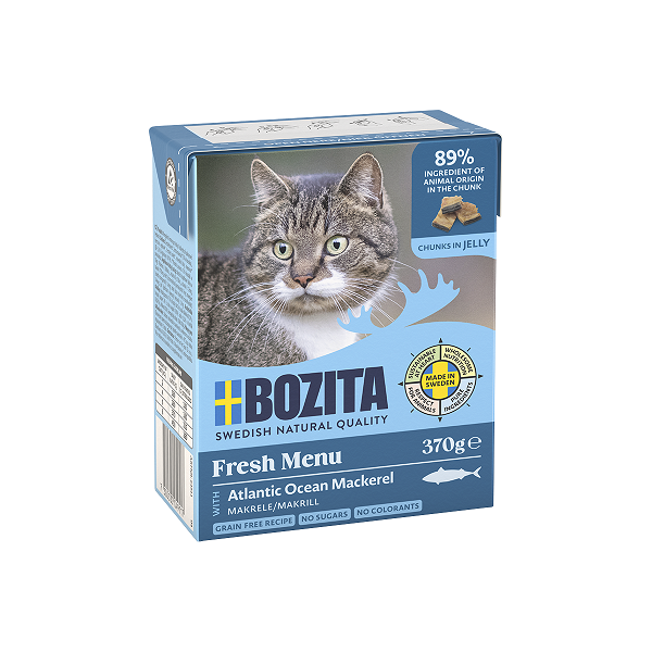 Bozita Häppchen in Gelee mit Makrele 370g.  5 + 1 GRATIS