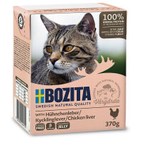 Bozita Häppchen in Gelee m. Hühnchenleber 370g.  5 + 1 GRATIS