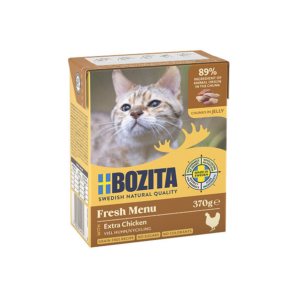 Bozita Häppchen in Gelee m. viel Huhn 370g.  5 + 1 GRATIS