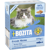 Bozita Sterilised Häppchen in Sauce mit Saibling 370g.  5 + 1 GRATIS