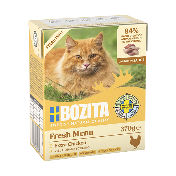 Bozita Sterilised Häppchen in Sauce viel Huhn 370g.