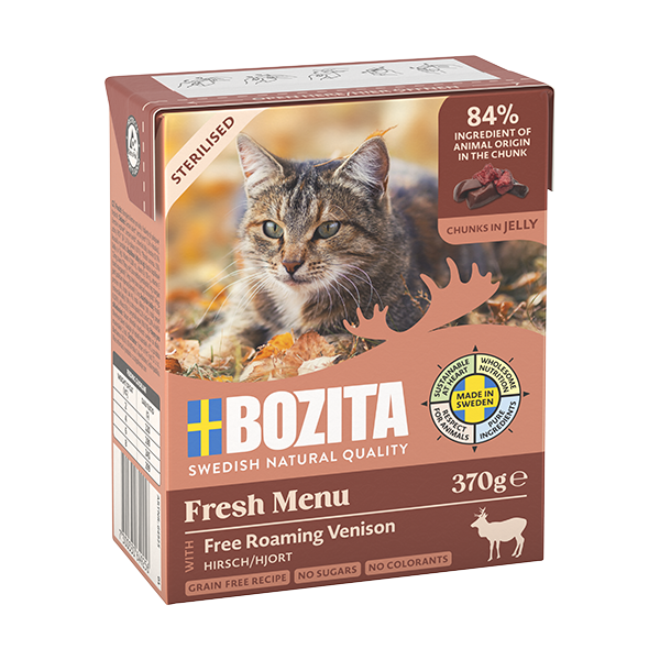 Bozita Sterilised Häppchen in Gelee Hirsch 370g.